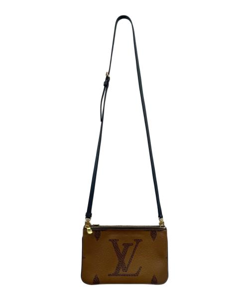 LOUIS VUITTON（ルイ ヴィトン）LOUIS VUITTON (ルイ ヴィトン) リバース モノグラム ポシェット・ドゥーブル ジップ/ショルダーバッグ ブラウン サイズ:-の古着・服飾アイテム