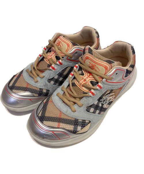 BURBERRY（バーバリー）BURBERRY (バーバリー) チェック マトリックス スポーツスニーカー ベージュ×ホワイト サイズ:42の古着・服飾アイテム