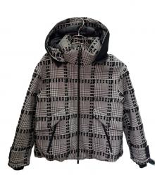 HERNO（ヘルノ）の古着「チェックジャガード ダウンジャケット」｜ホワイト×ブラック