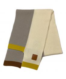 LOEWE（ロエベ）の古着「アシンメトリー スカーフ」｜アイボリー×イエロー×ブラウン