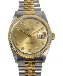 ROLEX（ロレックス）の古着「Datejust 36 デイトジャスト36mm 10Pダイヤ Ref.16233G シャンパン文字盤」｜シャンパンゴールド