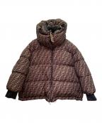 FENDIフェンディ）の古着「FFロゴ ダウンジャケット」｜ブラウン