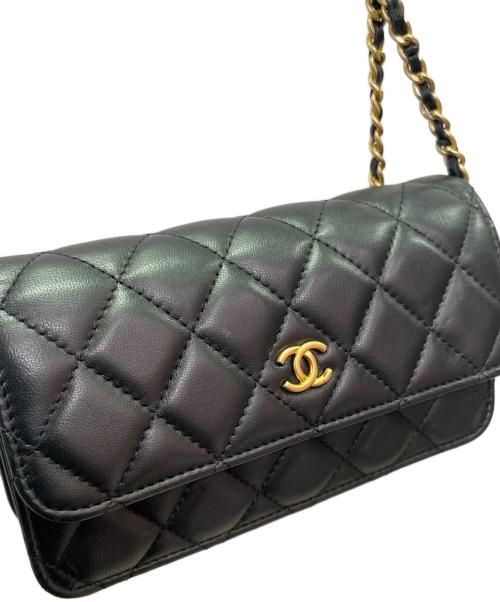 CHANEL（シャネル）CHANEL (シャネル) フォンフォルダー チェーンバッグ ブラックの古着・服飾アイテム