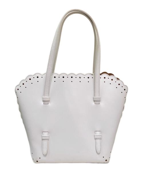 ALAIA（アライア）ALAIA (アライア) パンチングハンドバッグ ホワイトの古着・服飾アイテム