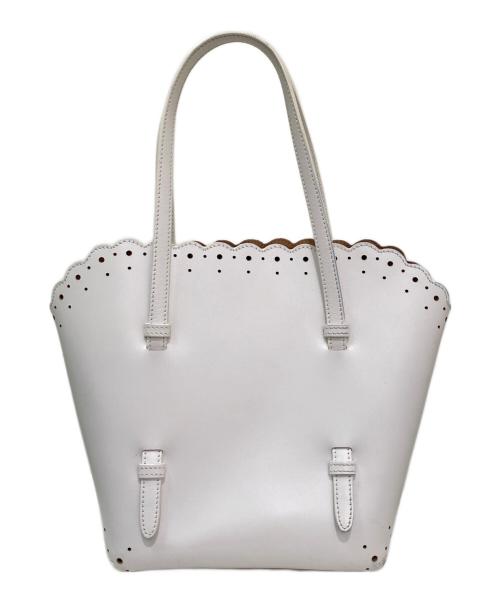 ALAIA（アライア）ALAIA (アライア) パンチングハンドバッグ ホワイトの古着・服飾アイテム