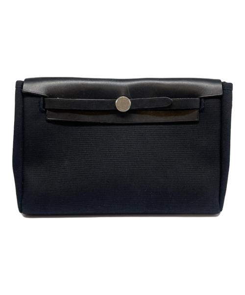 HERMES（エルメス）HERMES (エルメス) エールバッグクラッチ ブラック×アイボリーの古着・服飾アイテム
