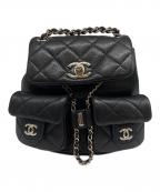 CHANELシャネル）の古着「キャビアスキン ミニバックパック」｜ブラック
