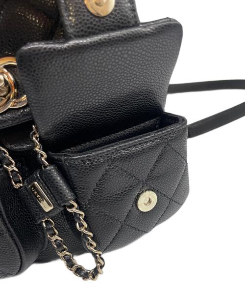 CHANEL（シャネル）CHANEL (シャネル) キャビアスキン ミニバックパック ブラックの古着・服飾アイテム