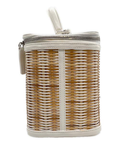 CHANEL（シャネル）CHANEL (シャネル) バニティ バッグ ラタン ホワイト×ナチュラルの古着・服飾アイテム