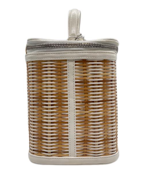 CHANEL（シャネル）CHANEL (シャネル) バニティ バッグ ラタン ホワイト×ナチュラルの古着・服飾アイテム