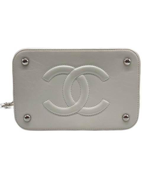 CHANEL（シャネル）CHANEL (シャネル) バニティ バッグ ラタン ホワイト×ナチュラルの古着・服飾アイテム