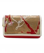 Christian Louboutinクリスチャン・ルブタン）の古着「ショルダーウォレット」｜赤×ベージュ