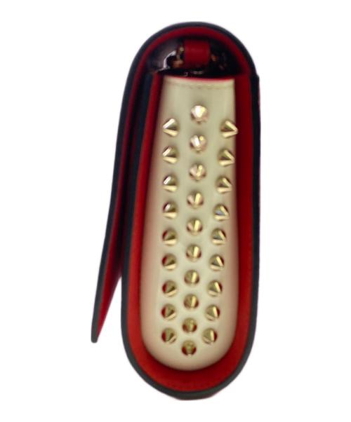 Christian Louboutin（クリスチャン・ルブタン）Christian Louboutin (クリスチャン・ルブタン) ショルダーウォレット 赤×ベージュの古着・服飾アイテム