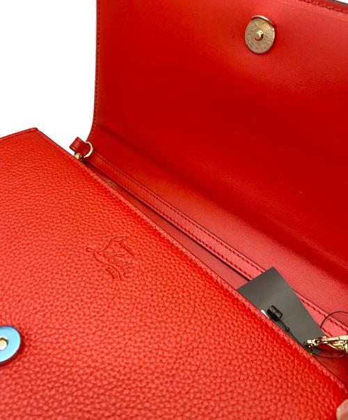 Christian Louboutin（クリスチャン・ルブタン）Christian Louboutin (クリスチャン・ルブタン) ショルダーウォレット 赤×ベージュの古着・服飾アイテム