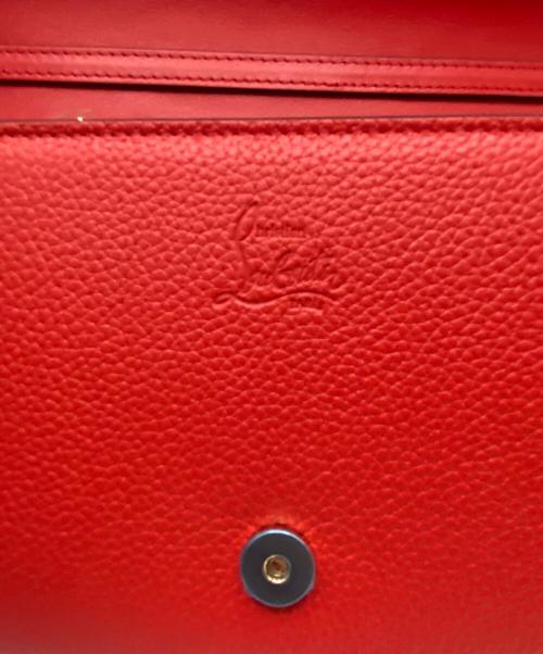 Christian Louboutin（クリスチャン・ルブタン）Christian Louboutin (クリスチャン・ルブタン) ショルダーウォレット 赤×ベージュの古着・服飾アイテム