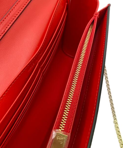Christian Louboutin（クリスチャン・ルブタン）Christian Louboutin (クリスチャン・ルブタン) ショルダーウォレット 赤×ベージュの古着・服飾アイテム