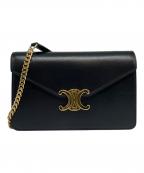 CELINEセリーヌ）の古着「チェーンウォレット」｜ブラック