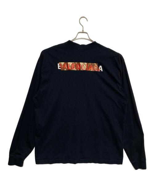 BALENCIAGA（バレンシアガ）BALENCIAGA (バレンシアガ) テープバックロングスリーブTシャツ ネイビー サイズ:XLの古着・服飾アイテム