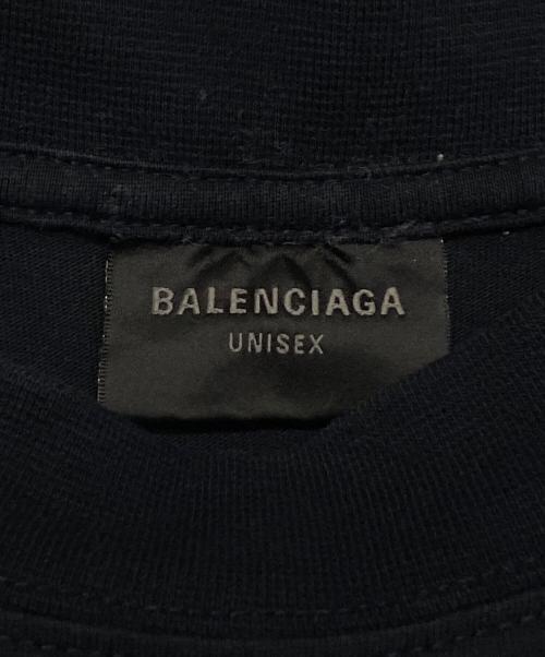 BALENCIAGA（バレンシアガ）BALENCIAGA (バレンシアガ) テープバックロングスリーブTシャツ ネイビー サイズ:XLの古着・服飾アイテム