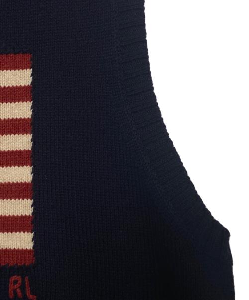 POLO RALPH LAUREN（ポロ・ラルフローレン）POLO RALPH LAUREN (ポロ・ラルフローレン) ビッグ フィット フラッグ セーター ベスト ネイビー サイズ:XLの古着・服飾アイテム