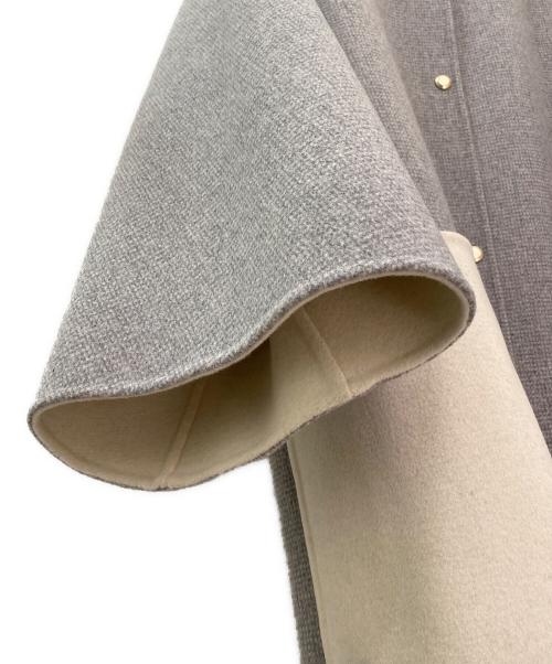 DRAWER（ドゥロワー）DRAWER (ドゥロワー) ノーカラーコート グレー×ホワイト サイズ:38の古着・服飾アイテム