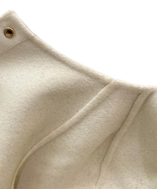 DRAWER（ドゥロワー）DRAWER (ドゥロワー) ノーカラーコート グレー×ホワイト サイズ:38の古着・服飾アイテム