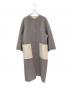 DRAWER（ドゥロワー）の古着「ノーカラーコート」｜グレー×ホワイト