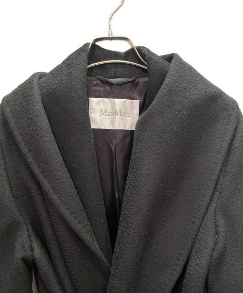 MaxMara（マックスマーラ）MaxMara (マックスマーラ) ベルテッドラップコート ブラック サイズ:38の古着・服飾アイテム