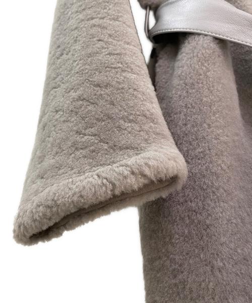 ebure（エブール）ebure (エブール) ムートンコート ライトグレー サイズ:36の古着・服飾アイテム