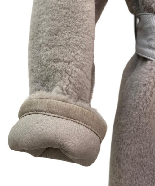 ebure（エブール）ebure (エブール) ムートンコート ライトグレー サイズ:36の古着・服飾アイテム