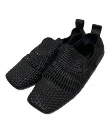 CELINE（セリーヌ）の古着「レザーメッシュフラットシューズ」｜ブラック