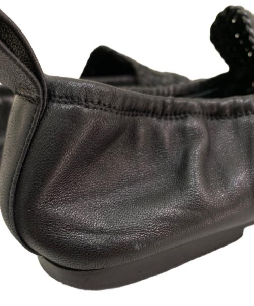 CELINE（セリーヌ）CELINE (セリーヌ) レザーメッシュフラットシューズ ブラック サイズ:36.5の古着・服飾アイテム