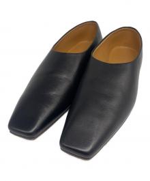 THE ROW（ザ ロウ）の古着「サドル レザー フラット シューズ」｜ブラック