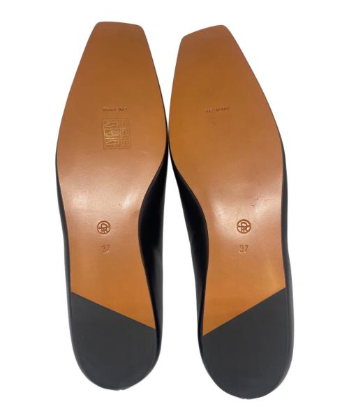 THE ROW（ザ ロウ）THE ROW (ザ ロウ) サドル レザー フラット シューズ ブラック サイズ:37の古着・服飾アイテム