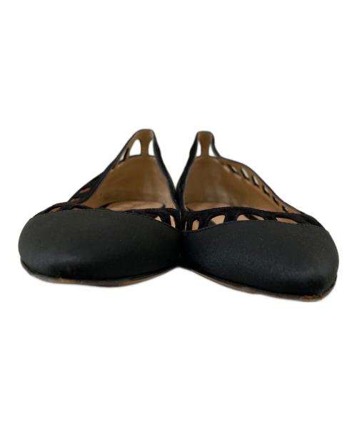 Gianvito Rossi（ジャンヴィト ロッシ）Gianvito Rossi (ジャンヴィト ロッシ) カッティングデザインパンプス ブラック サイズ:36 1/2の古着・服飾アイテム