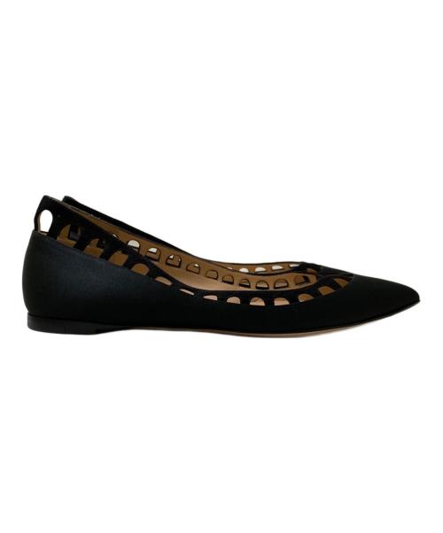 Gianvito Rossi（ジャンヴィト ロッシ）Gianvito Rossi (ジャンヴィト ロッシ) カッティングデザインパンプス ブラック サイズ:36 1/2の古着・服飾アイテム