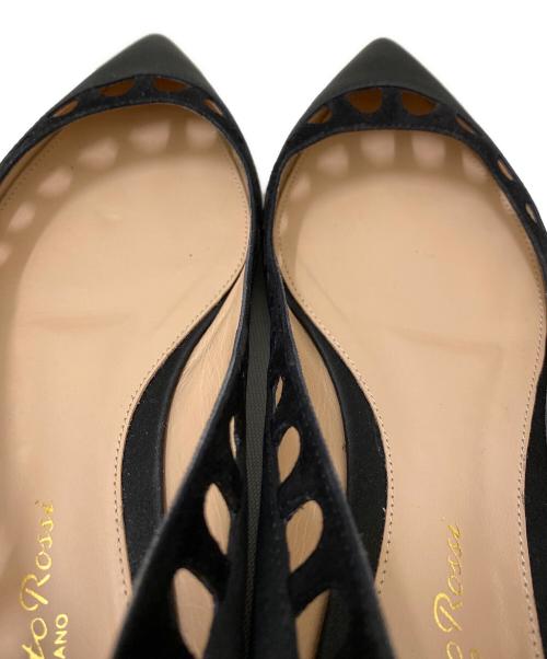 Gianvito Rossi（ジャンヴィト ロッシ）Gianvito Rossi (ジャンヴィト ロッシ) カッティングデザインパンプス ブラック サイズ:36 1/2の古着・服飾アイテム