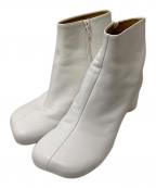 MM6 Maison Margielaエムエムシックスメゾンマルジェラ）の古着「Anatomicスクエアブーツ」｜ホワイト