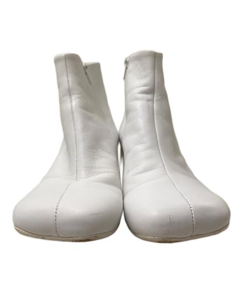 MM6 Maison Margiela（エムエムシックスメゾンマルジェラ）MM6 Maison Margiela (エムエムシックスメゾンマルジェラ) Anatomicスクエアブーツ ホワイト サイズ:37の古着・服飾アイテム