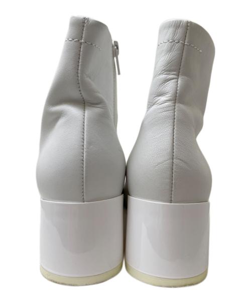 MM6 Maison Margiela（エムエムシックスメゾンマルジェラ）MM6 Maison Margiela (エムエムシックスメゾンマルジェラ) Anatomicスクエアブーツ ホワイト サイズ:37の古着・服飾アイテム