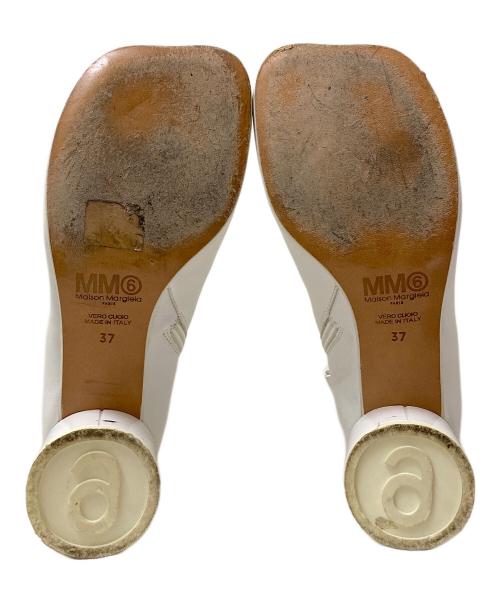 MM6 Maison Margiela（エムエムシックスメゾンマルジェラ）MM6 Maison Margiela (エムエムシックスメゾンマルジェラ) Anatomicスクエアブーツ ホワイト サイズ:37の古着・服飾アイテム