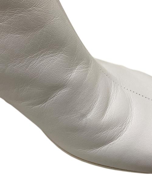 MM6 Maison Margiela（エムエムシックスメゾンマルジェラ）MM6 Maison Margiela (エムエムシックスメゾンマルジェラ) Anatomicスクエアブーツ ホワイト サイズ:37の古着・服飾アイテム
