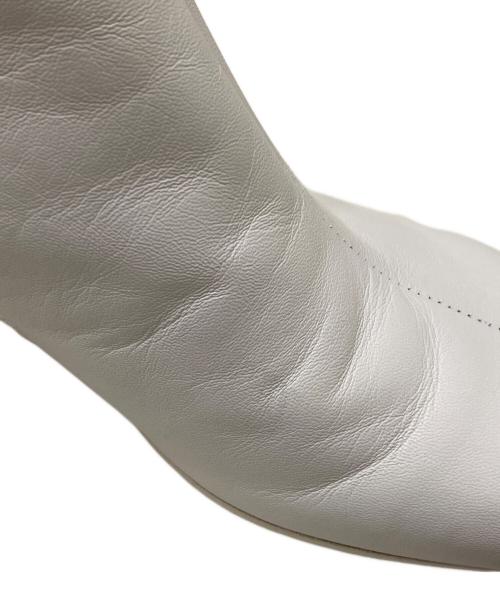 MM6 Maison Margiela（エムエムシックスメゾンマルジェラ）MM6 Maison Margiela (エムエムシックスメゾンマルジェラ) Anatomicスクエアブーツ ホワイト サイズ:37の古着・服飾アイテム
