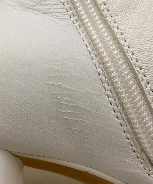 MM6 Maison Margiela（エムエムシックスメゾンマルジェラ）MM6 Maison Margiela (エムエムシックスメゾンマルジェラ) Anatomicスクエアブーツ ホワイト サイズ:37の古着・服飾アイテム