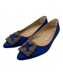 Manolo Blahnik（マノロブラニク）の古着「ビジューパンプス」｜ブルー