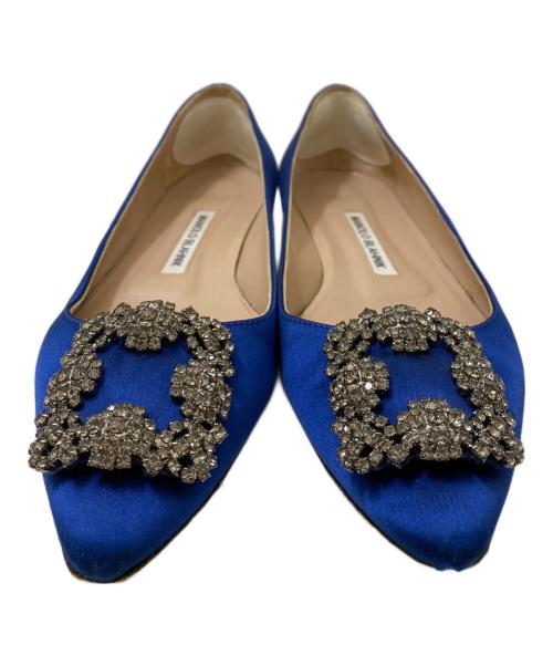 Manolo Blahnik（マノロブラニク）Manolo Blahnik (マノロブラニク) ビジューパンプス ブルー サイズ:37の古着・服飾アイテム