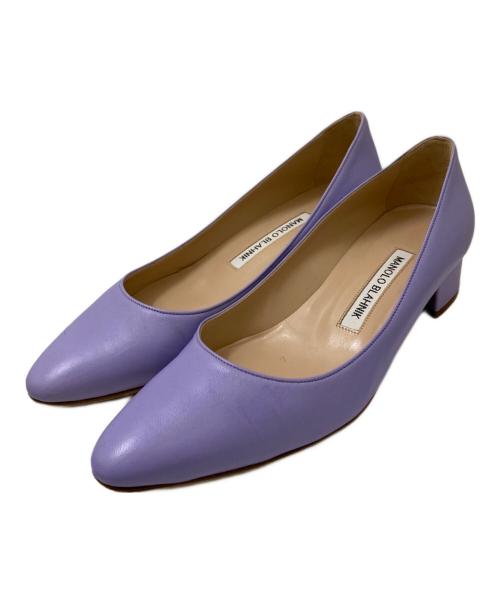 Manolo Blahnik（マノロブラニク）Manolo Blahnik (マノロブラニク) レザーパンプス ラベンダー サイズ:36 1/2の古着・服飾アイテム