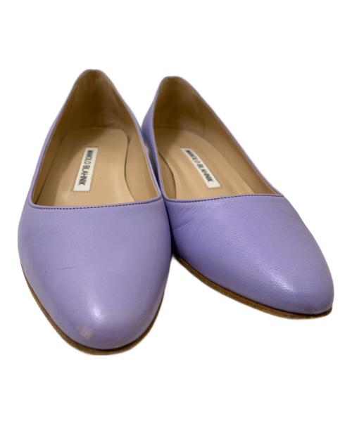 Manolo Blahnik（マノロブラニク）Manolo Blahnik (マノロブラニク) レザーパンプス ラベンダー サイズ:36 1/2の古着・服飾アイテム
