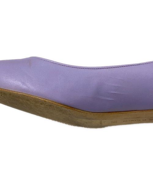 Manolo Blahnik（マノロブラニク）Manolo Blahnik (マノロブラニク) レザーパンプス ラベンダー サイズ:36 1/2の古着・服飾アイテム