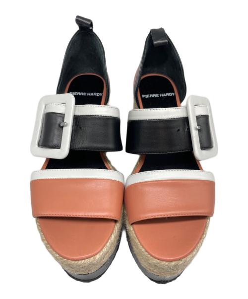 PIERRE HARDY（ピエールアルディ）PIERRE HARDY (ピエールアルディ) ウェッジソール サンダル ブラック×ピンク サイズ:36の古着・服飾アイテム